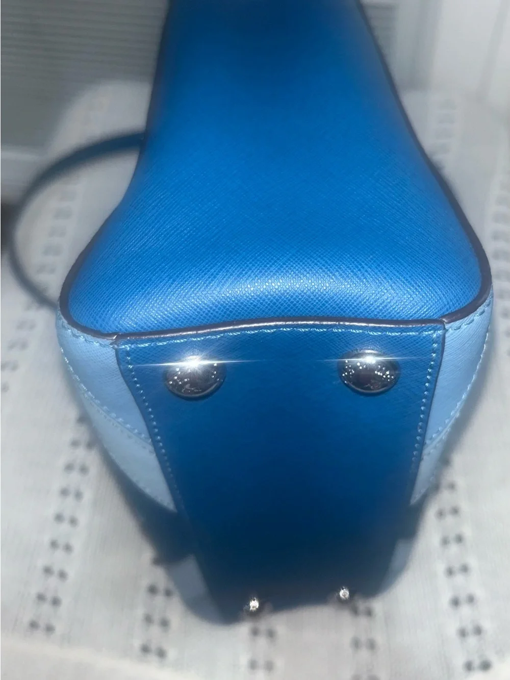 Michael Kors Two-Tone Blue Chevron Satchel